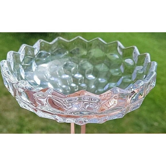 Fostoria American Pattern Clear Compote Stemmed 6 inches FLAW - Picture 5 of 14
